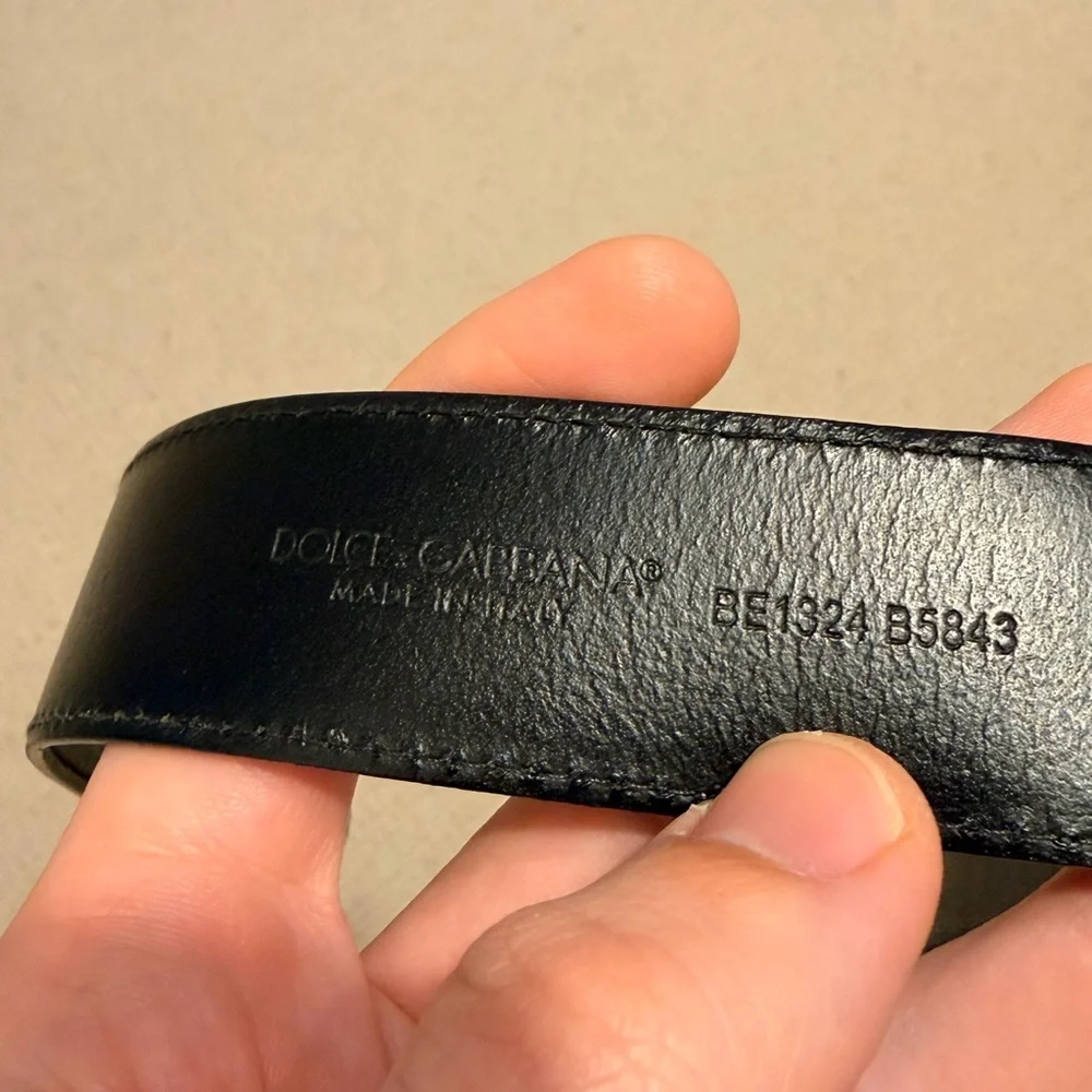 AUTHENTIC Dolce & Gabbana Black Belt with Gold DG Buckle - Picture 5 of 5